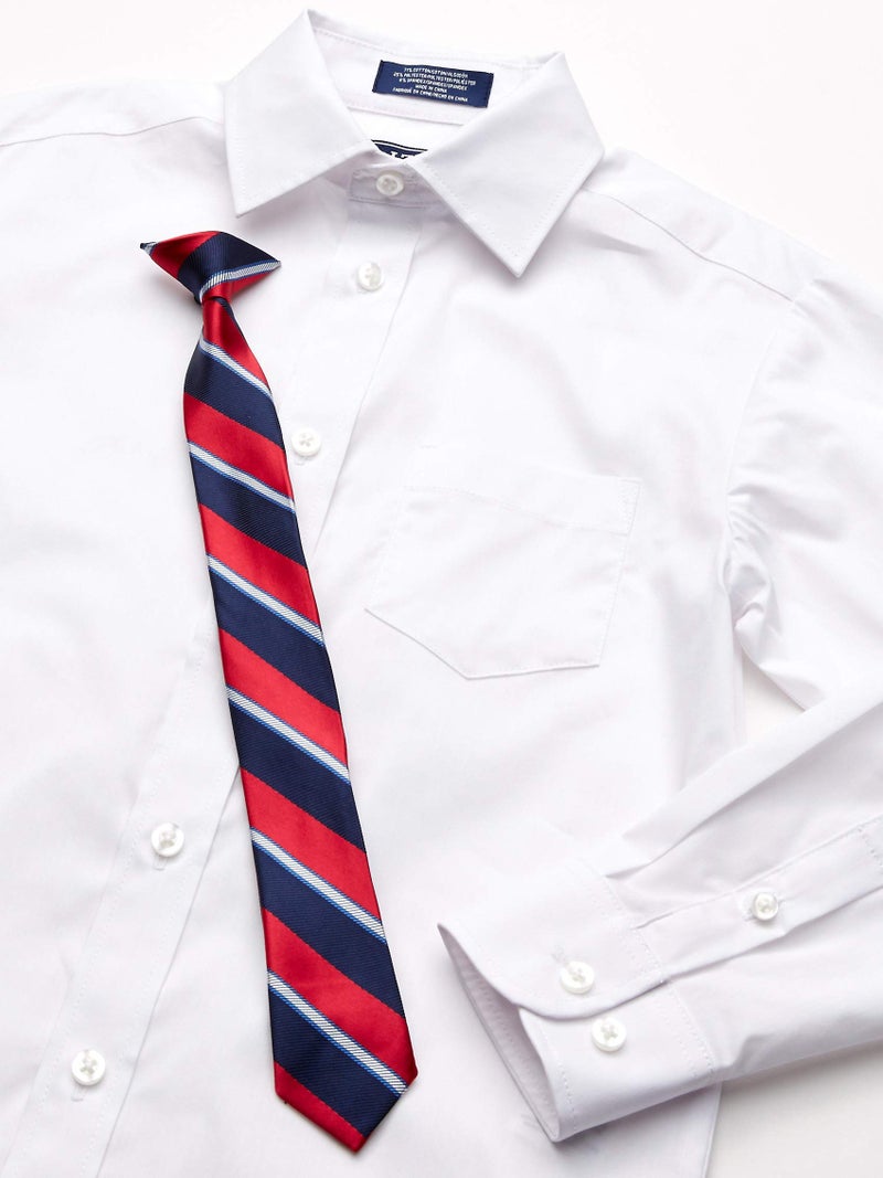 Izod Boys' Big Long Sleeve Dress Shirt with Tie, White, 18 - Image 3